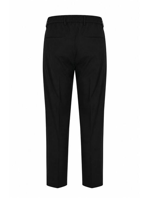 Pantalone con coulisse in misto viscosa stretch Nero DANIELE ALESSANDRINI | DUPL0008 PL01019000
